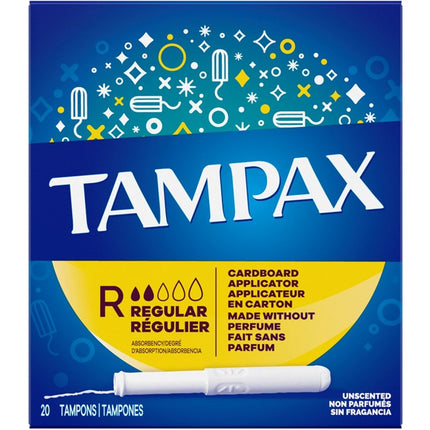 Tampax Tampons Regular 20 Count Unscented