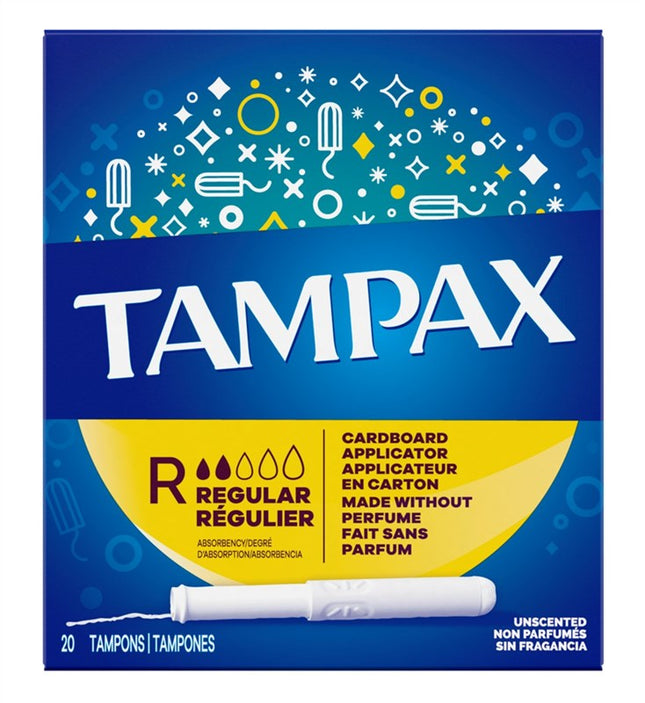 Tampax Tampons Regular 20 Count Unscented
