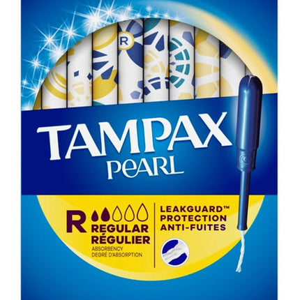 Tampax Tampons Pearl Regular 10 Count Leakguard Unscented