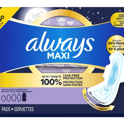 Always Pads Size 5 Maxi 27 Count Extra Heavy Overnight