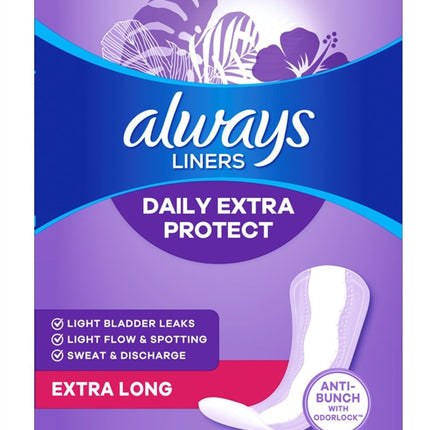 Always Liners Extra Protect Extra Long 68 Count Unscented