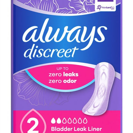 Always Discreet Size 2 Bladder Leak Liner 48 Count