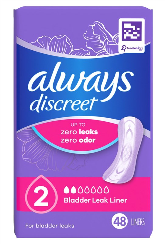 Always Discreet Size 2 Bladder Leak Liner 48 Count