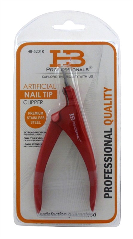Hb Pro Artificial Nail Tip Clipper Red Stainless (3 Pieces)
