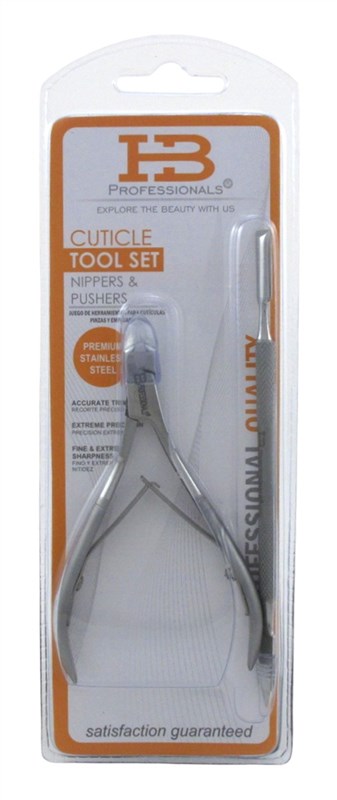 Hb Pro Cuticle Tool Set Nipper & Pusher (3 Pieces) Stainless