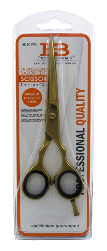 Hb Pro Scissors Professional Razor Edge (3 Pieces)Gold Stainless