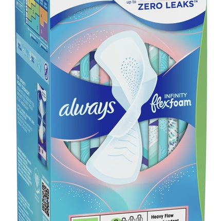 Always Pads Size 2 Infinity Flex Foam 32 Count Heavy Flow