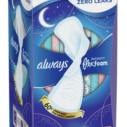 Always Pads Size 5 Infinity Flex Foam 22 Count Overnight