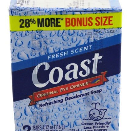 Coast Bath Bars Fresh Scent 4.12oz 2 Count Bonus Size