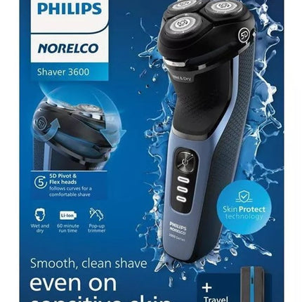 Philips Norelco Shaver 3600 + Travel Pouch Rechargeable