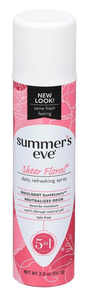 Summers Eve Freshening Spray 2oz Sheer Floral