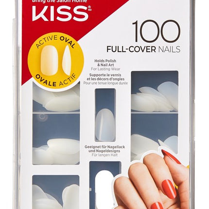 Kiss 100 Full Cover Nails Active Oval (Medium Length)