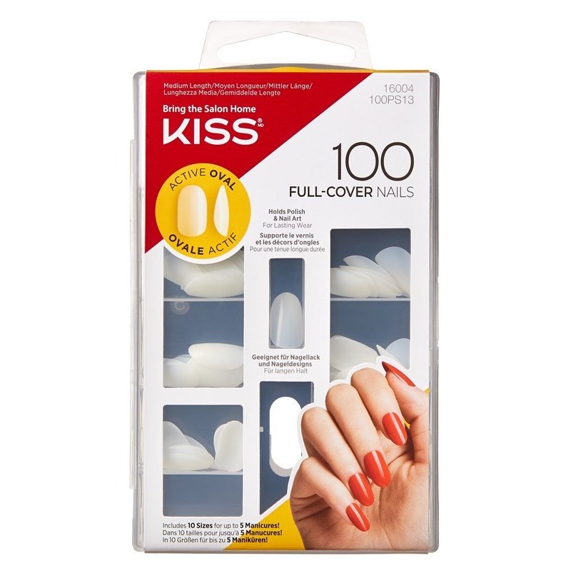 Kiss 100 Full Cover Nails Active Oval (Medium Length)