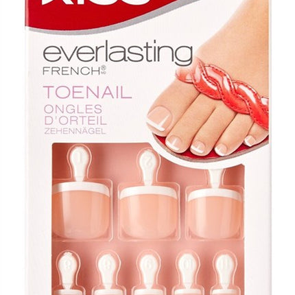 Kiss Everlasting French 24 Count Toenail Kit Real Short