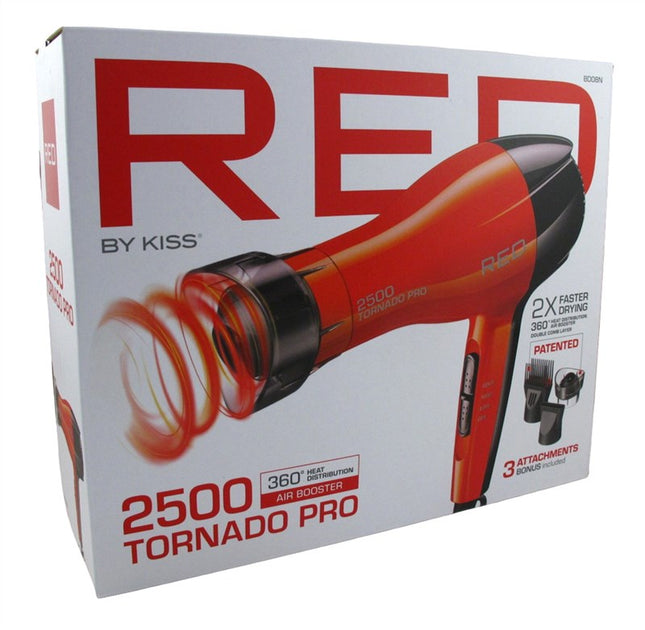 Kiss Red Dryer Tornadopro 2000 1200 Watt With 3 Attachments