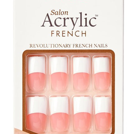 Kiss Salon Acrylic French 28 Count Long Length Pink