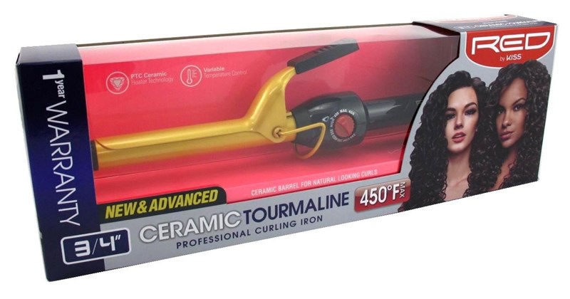 Kiss Red Ceramic Curling Iron 3/4Inch