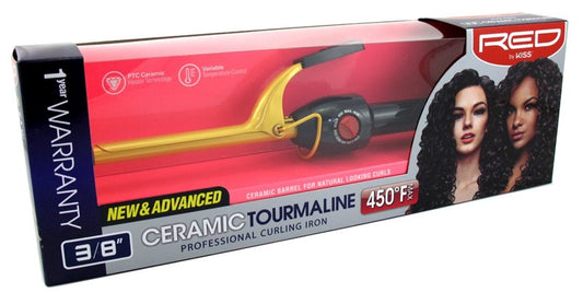 Kiss Red Ceramic Curling Iron 3/8Inch