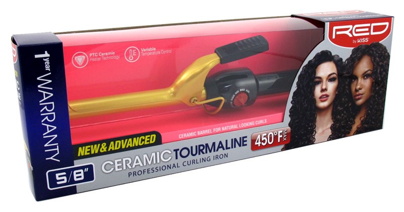 Kiss Red Ceramic Curling Iron 5/8Inch