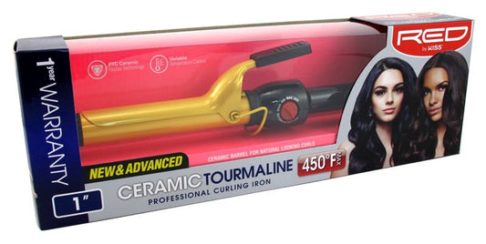 Kiss Red Ceramic Curling Iron 1Inch