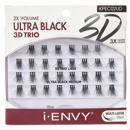 Kiss I Envy Ultra Black 3D Trio Medium 2X Volume Lashes