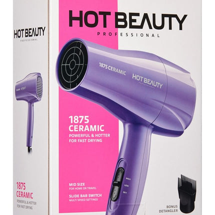 Hot Beauty Dryer 1875 Watt Ceramic Mid Size Purple