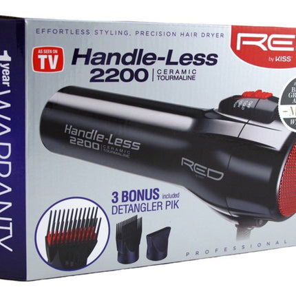 Kiss Red Dryer 2200 Handle- Less 3 Attachments (Ceramic)