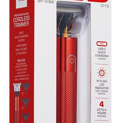 Kiss Red Trimmer Precision Blade Cordless Red