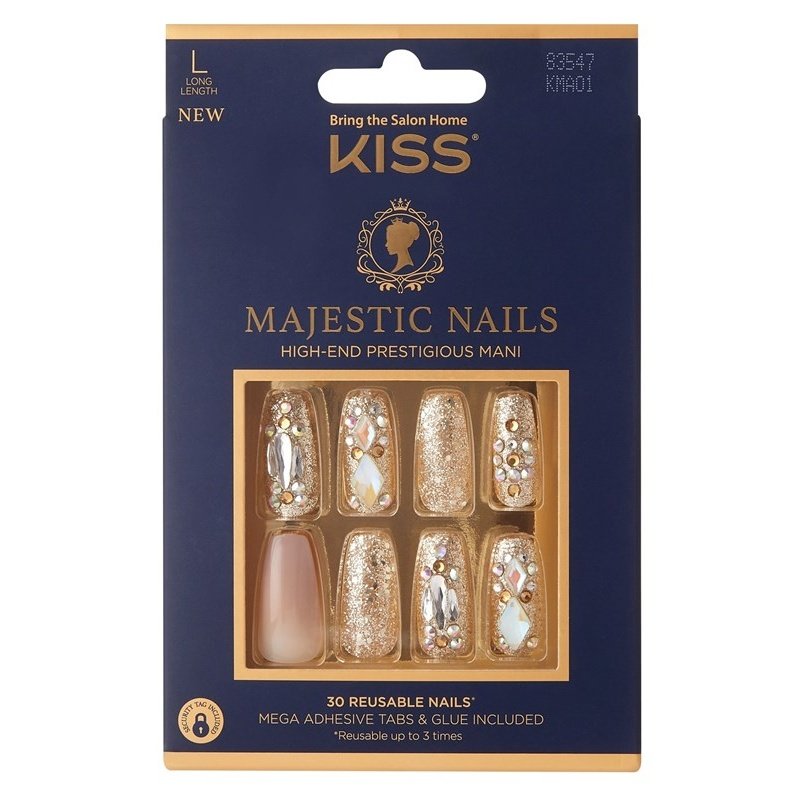 Kiss Majestic Nails Long Length Gold