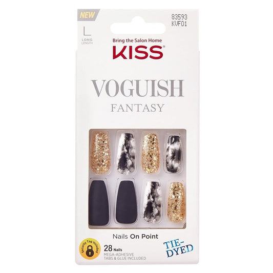 Kiss Voguish Fantasy Nails 28 Count Tie-Dyed Long