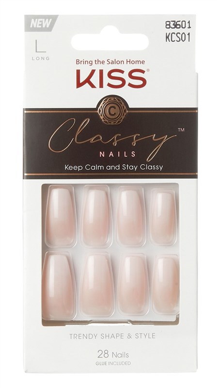 Kiss Classy Nails 28 Count Long Length Pink