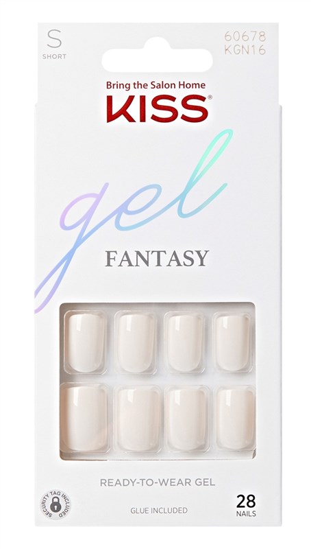 Kiss Gel Fantasy Ready-To-Wear 28 Count Offwhite Short Length