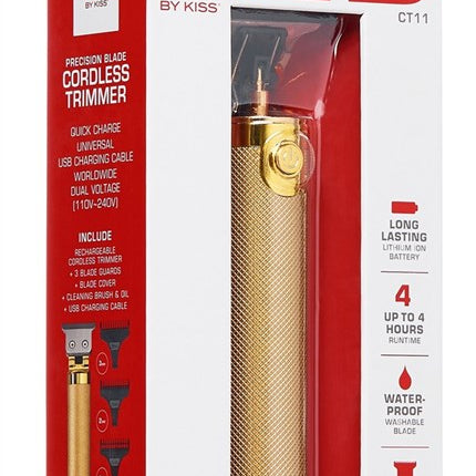 Kiss Red Trimmer Precision Blade Cordless Gold