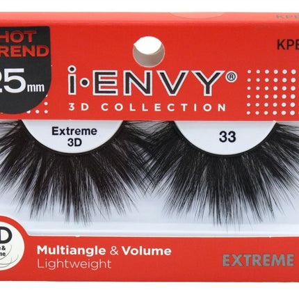 Kiss I Envy Extreme 3D Lashes #33 Multi-Angle & Volume 25Mm