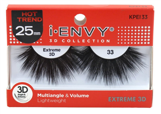 Kiss I Envy Extreme 3D Lashes #33 Multi-Angle & Volume 25Mm
