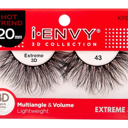 Kiss I Envy Extreme 3D Lashes #43 Multi-Angle & Volume 20Mm