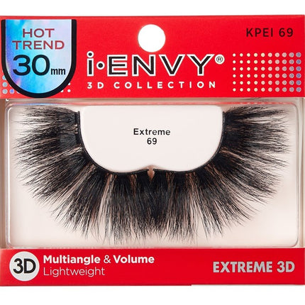 Kiss I Envy Extreme 3D Lashes #69 Multi-Angle & Volume 30Mm