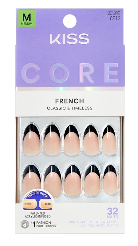 Kiss Core French Nails Press On 32 Count Medium Full Of Fun