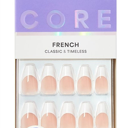 Kiss Core French Nails Press On 32 Count Medium Reunion