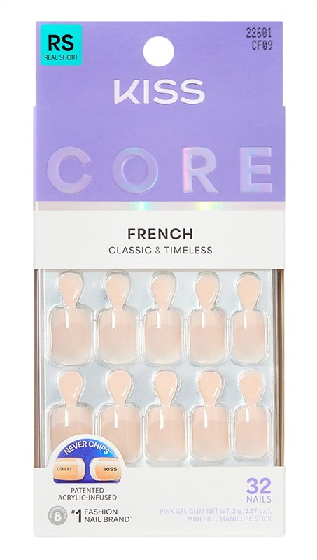 Kiss Core French Nails Press On 32 Ct Real Shrt Your Moment