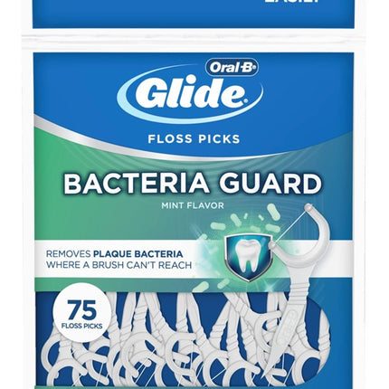 Oral-B Glide Floss Picks Bacteria Guard Mint 75 Count