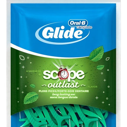 Oral-B Glide Floss Picks 75 Count Scope Outlast Bag (6 Pieces)