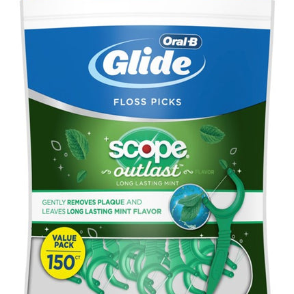 Oral-B Glide Floss Picks 150Ct Scope Outlast Bag Value Pack