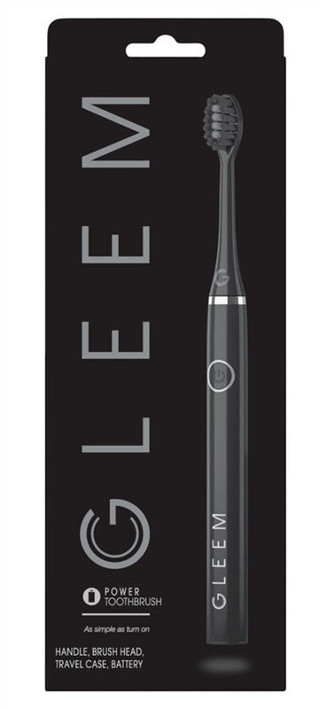 Gleem Power Toothbrush Battery Operated Black W/Travel Case