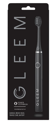 Gleem Power Toothbrush Battery Operated Black W/Travel Case