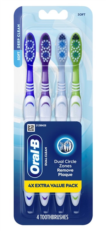 Oral-B Toothbrush Dual Clean Soft 4 Count