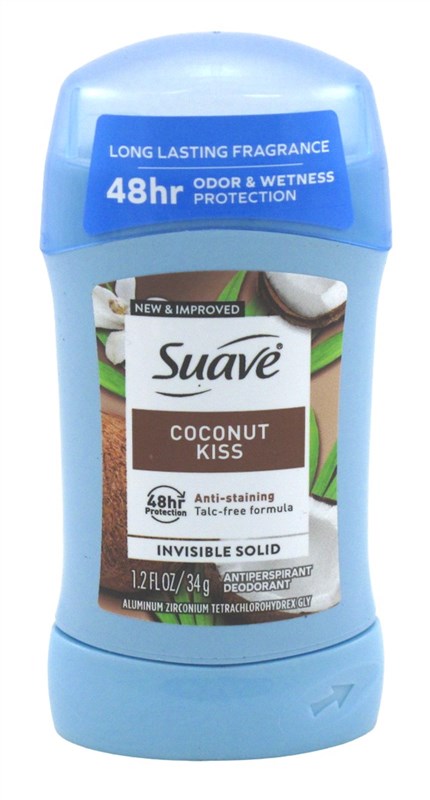 Suave Deodorant 1.2oz 48Hr Coconut Kiss Invisible (12 Pieces)