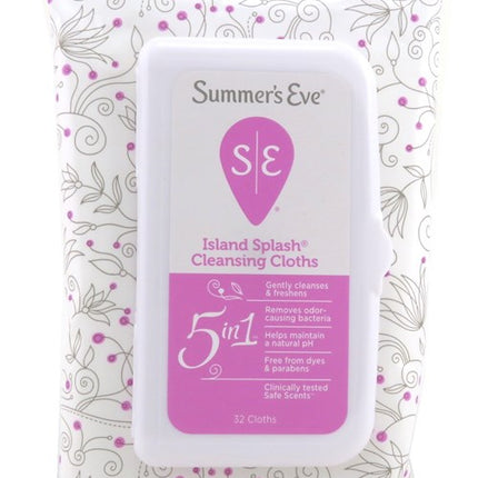Summers Eve Cleansing Cloths 32 Count Soft Pk Island Splash