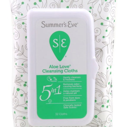 Summers Eve Cleansing Cloths 32 Count Soft Pk Aloe Love