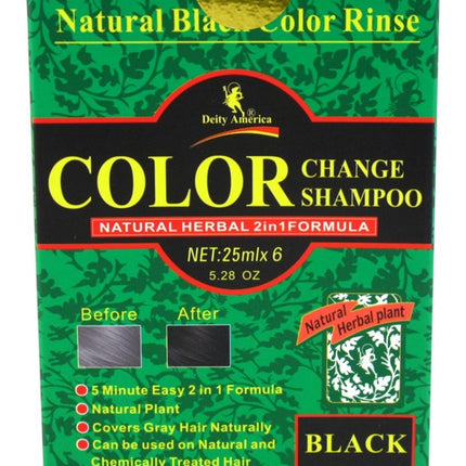 Deity Shampoo Color Change Kit Natural Herbal 2N1 Black